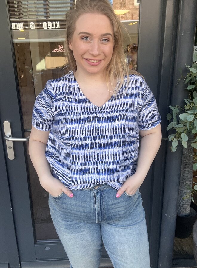 CARHAVANA SS V-NECK TOP AOP Ultramarine/GRAPHIC WA