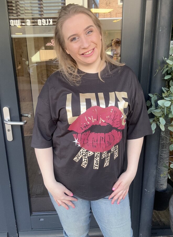 CARKOURTNEY SS O-NECK TEE JRS Phantom/Lips