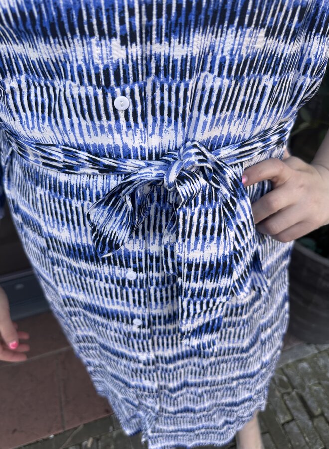 CARHAVANA 3/4 SHIRT CALF DRESS AOP Ultramarine/GRAPHIC WA