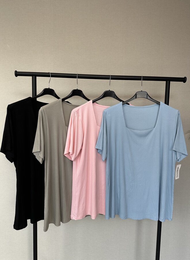 Shirt Yuna rib (meerdere kleuren)