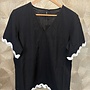 VMCJENNA S/S V-NECK TOP WVN BTQ GA CUR Black/Birch scal