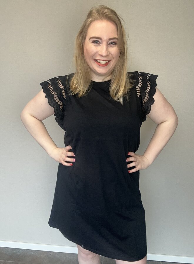 CARMACY S/S O-NECK MIX ABK DRESS JRS Black