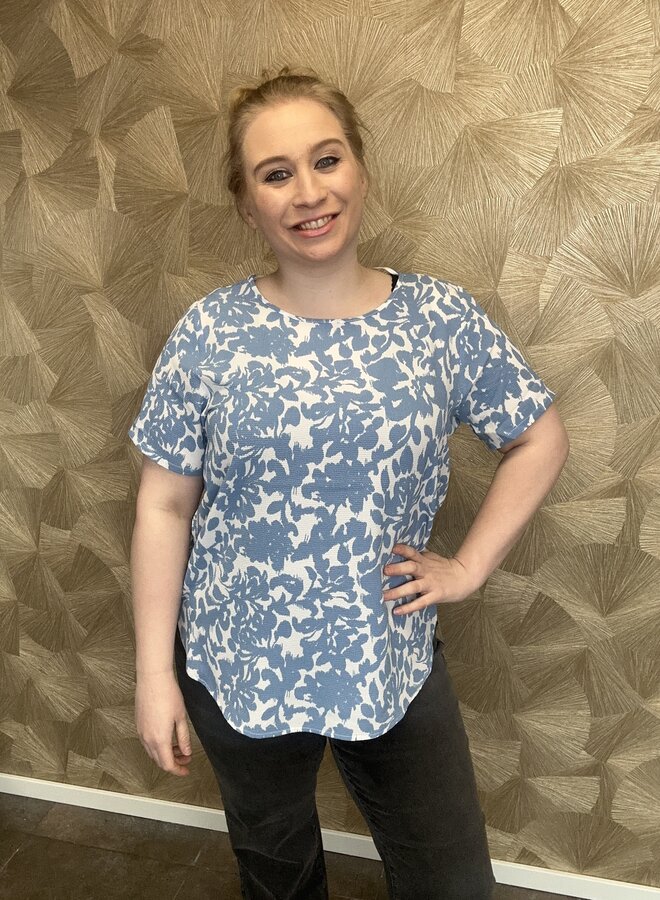 CARVICA S/S TOP WVN NOOS Riviera FOREST FLOWER