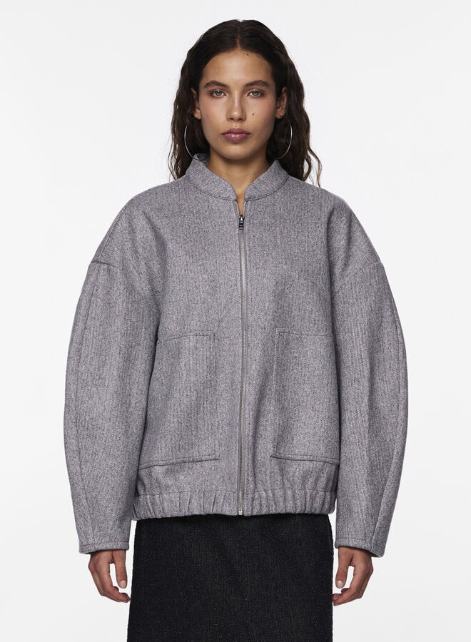 PCDEBBIE LS BOMBER JACKET NOOS Light Grey Melange