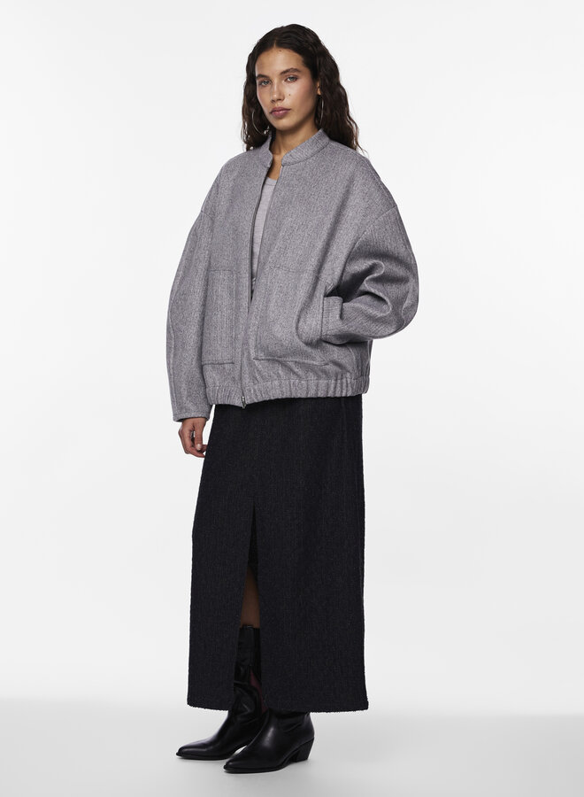 PCDEBBIE LS BOMBER JACKET NOOS Light Grey Melange