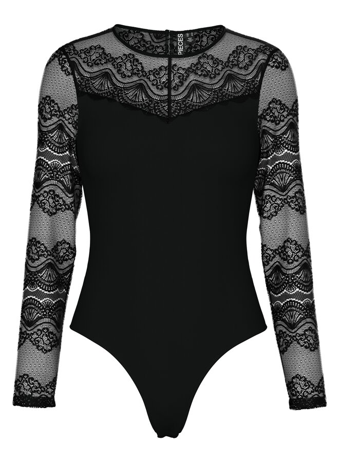 PCSINNA LS BODYSTOCKING NOOS Black