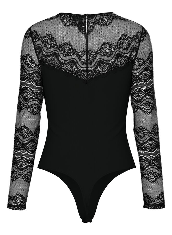 PCSINNA LS BODYSTOCKING NOOS Black