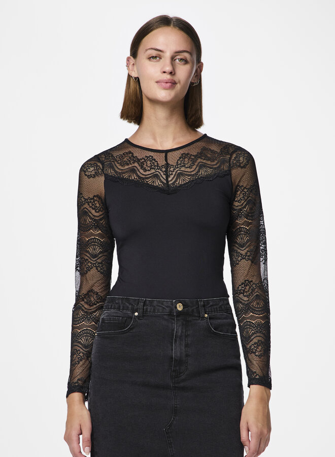 PCSINNA LS BODYSTOCKING NOOS Black