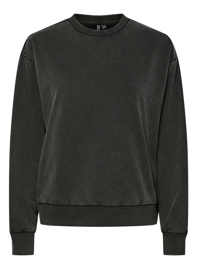 PCCHILLI LS WASHED LOOSE SWEAT NOOS BC Black/WASHED