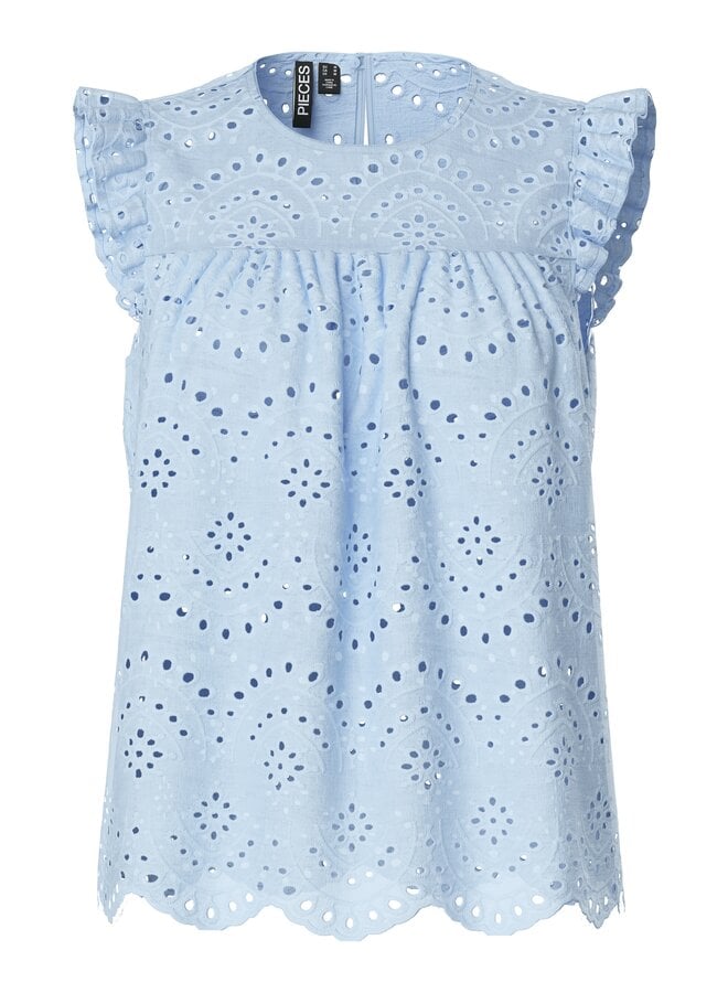 PCVILDE SL TOP WVN NOOS Cashmere Blue