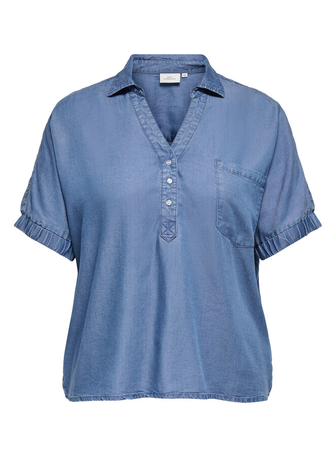 CARCHARIS LIFE CAP SLEEVE SHIRT PNT Medium Blue Denim