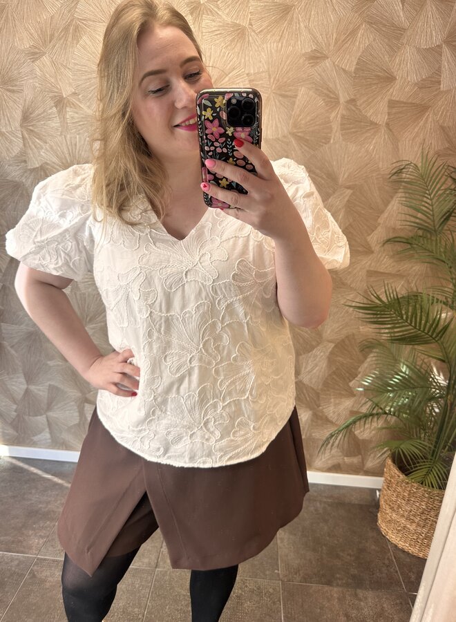 VMCANN EMB SS TOP WVN LCS CUR Snow White