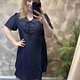CARCECILIA SS V-NECK KNEE DRESS WVN Navy Blazer