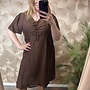 CARCECILIA SS V-NECK KNEE DRESS WVN Chocolate Martini