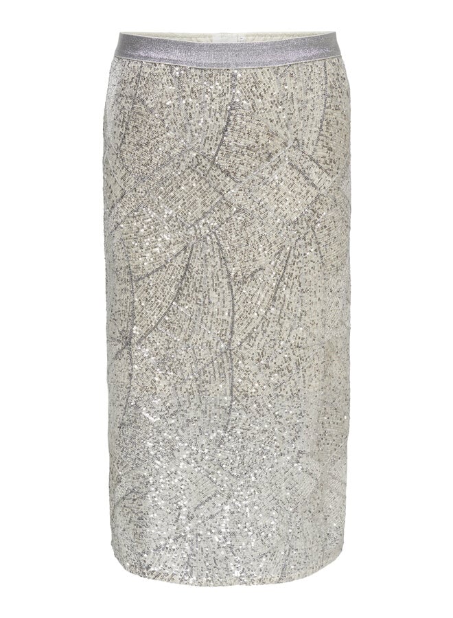 CARMADDISON MIDI SKIRT JRS Frosted Almond/Silver