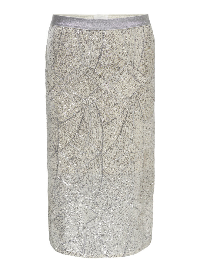 CARMADDISON MIDI SKIRT JRS Frosted Almond/Silver