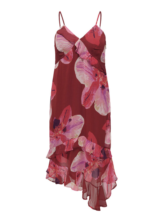 CARASTA STRAP FRILL ANKLE DRESS Spiced Apple/GIGA ORCHI