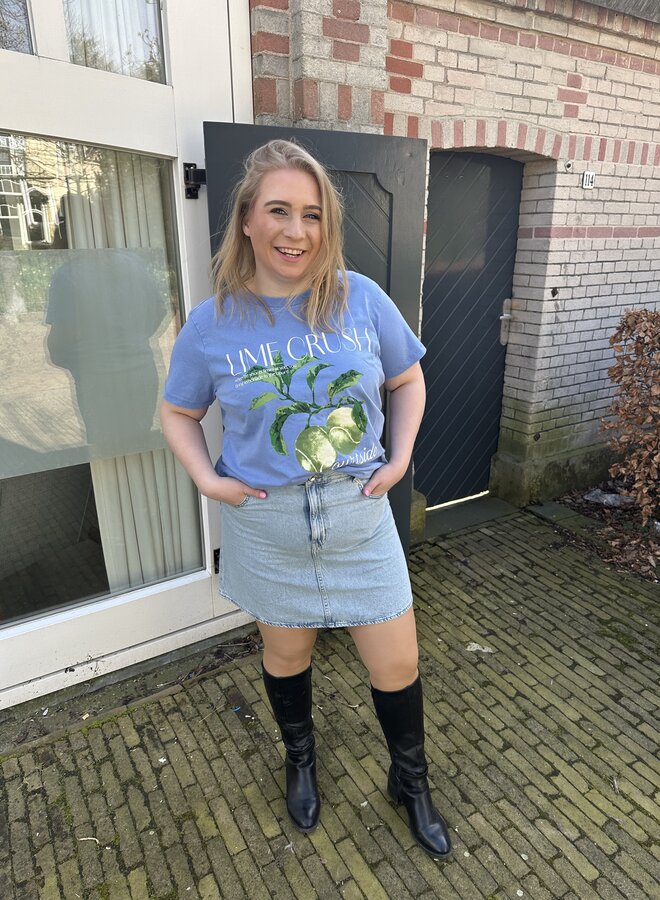 CARSHANIA S/S PRINT REG TOP JRS Ultramarine/Lime crush