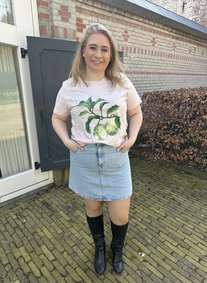 CARSHANIA S/S PRINT REG TOP JRS Pale Lilac/Lime crush