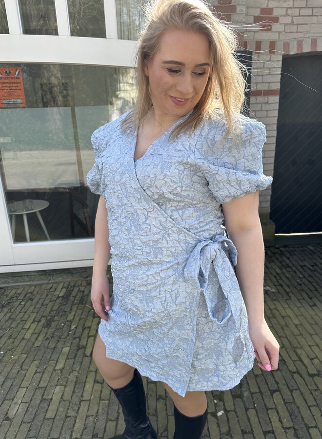 PCGRETCHEN SS WRAP DRESS WVN QX Cashmere Blue