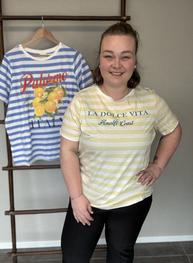 CARCLARA S/S O-NECK REG TEE JRS Sunlight/CLOUD DANC