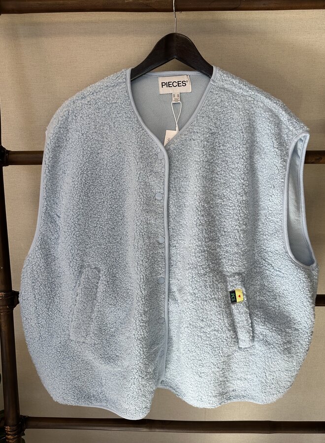 PCKATTY TEDDY VEST BC QX Cashmere Blue