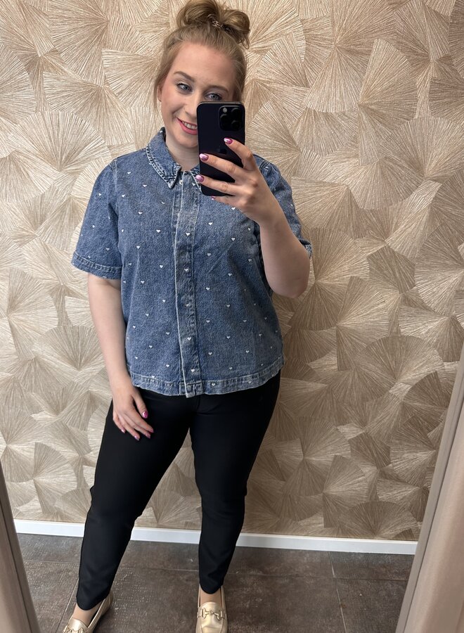 VMCDIONNE 2/4 EMB DENIM SHIRT RA339 CUR Medium Blue Den/HEART