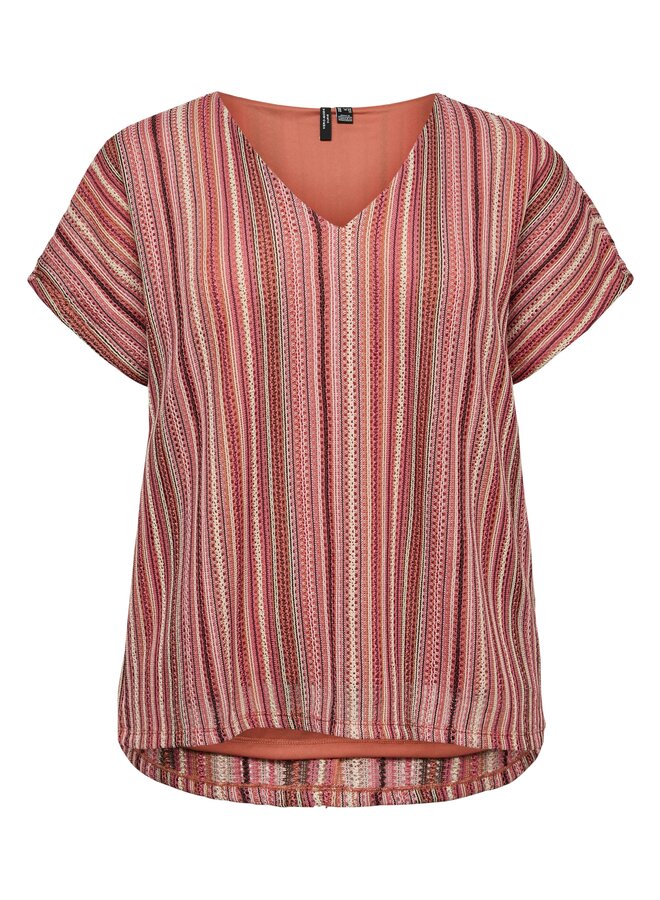 VMCDEMI SS V-NECK TOP JRS GA CUR  Coral Paradise/DEMI