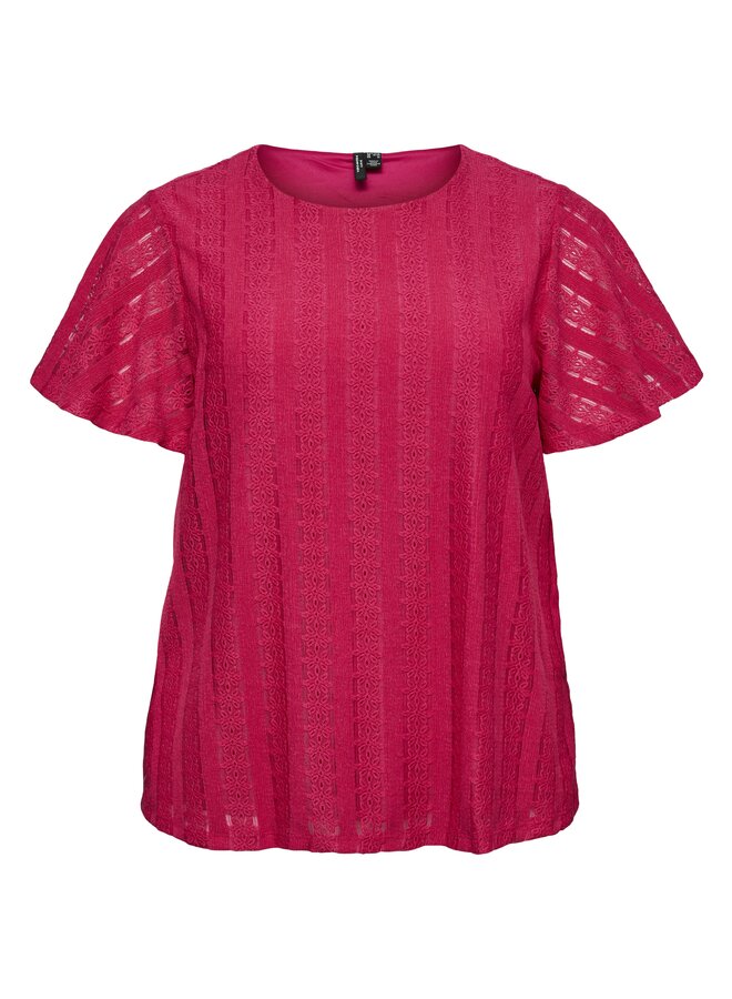 VMCCASSANDRA SS O-NECK TOP JRS CUR Coral Paradise