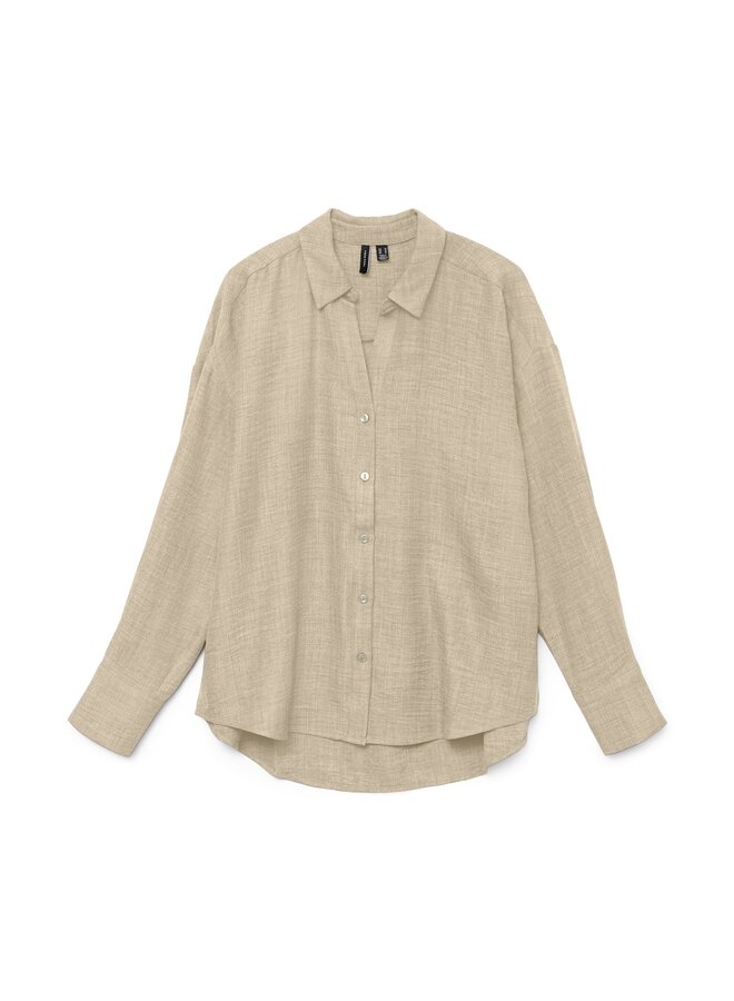 VMCMELANEY QUEENY LS SHIRT WVN NOOS CUR Overcast/Melange