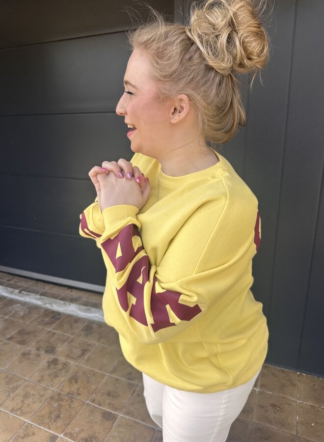 PCFANNY LS O-NECK OVERSIZED SWEAT JRS QX Lemon Drop/BARCELONA