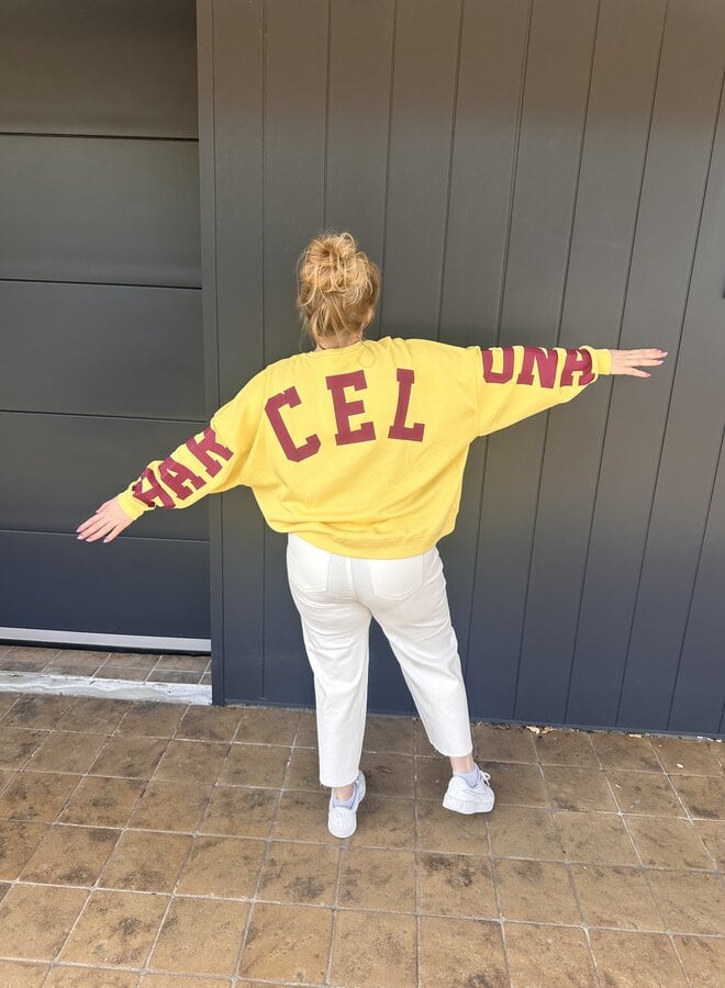 PCFANNY LS O-NECK OVERSIZED SWEAT JRS QX Lemon Drop/BARCELONA