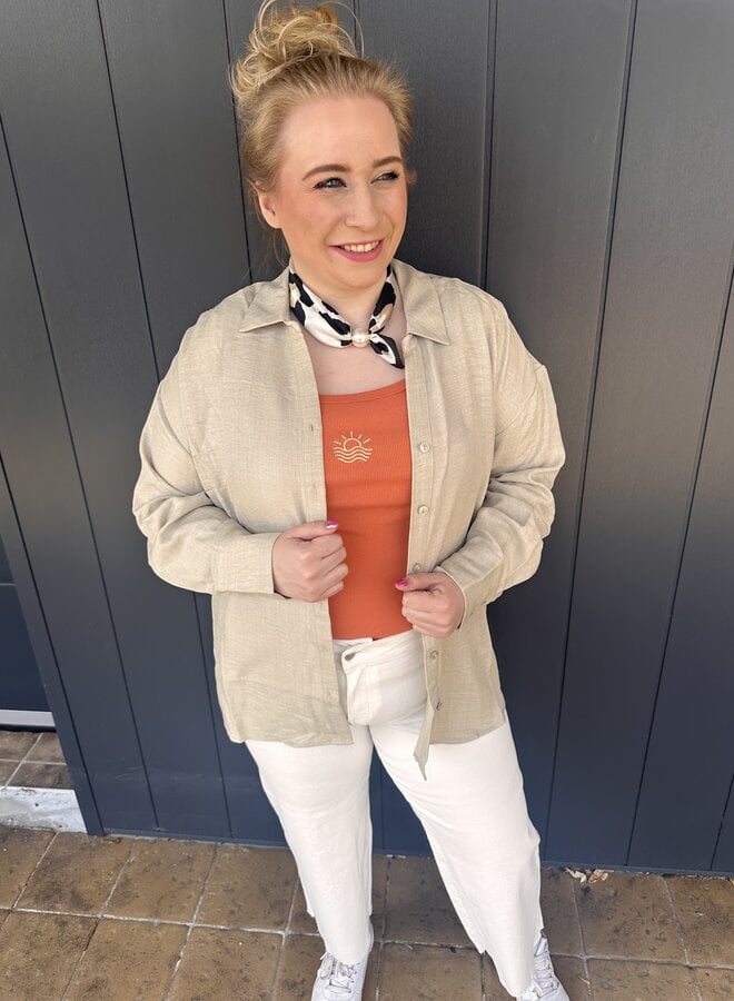 VMCMELANEY QUEENY LS SHIRT WVN NOOS CUR Overcast/Melange