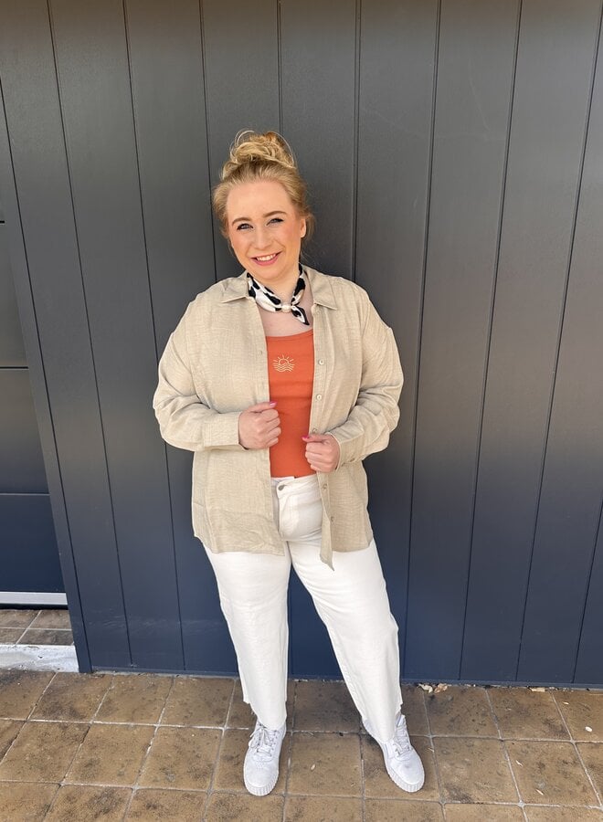 VMCMELANEY QUEENY LS SHIRT WVN NOOS CUR Overcast/Melange