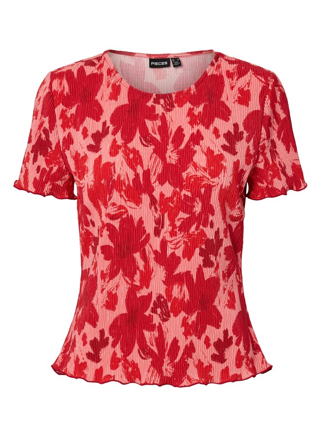 PCFLORA SS O-NECK TOP JRS BC QX Adrenaline Rush/Red tone f