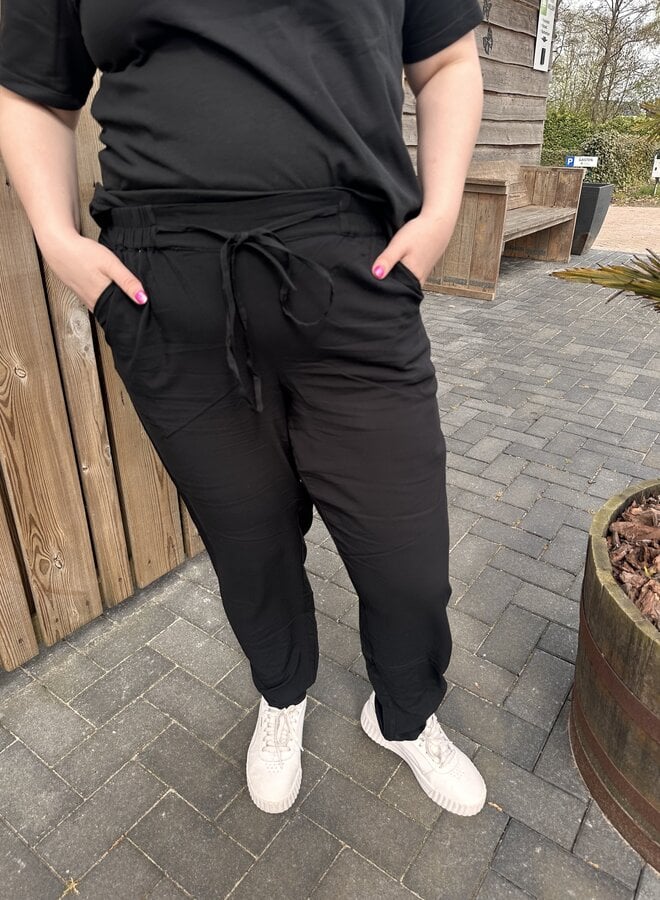 VMCEASY JOY NW LOOSE PANTS WVN GA CUR Black