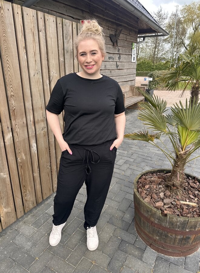 VMCEASY JOY NW LOOSE PANTS WVN GA CUR Black