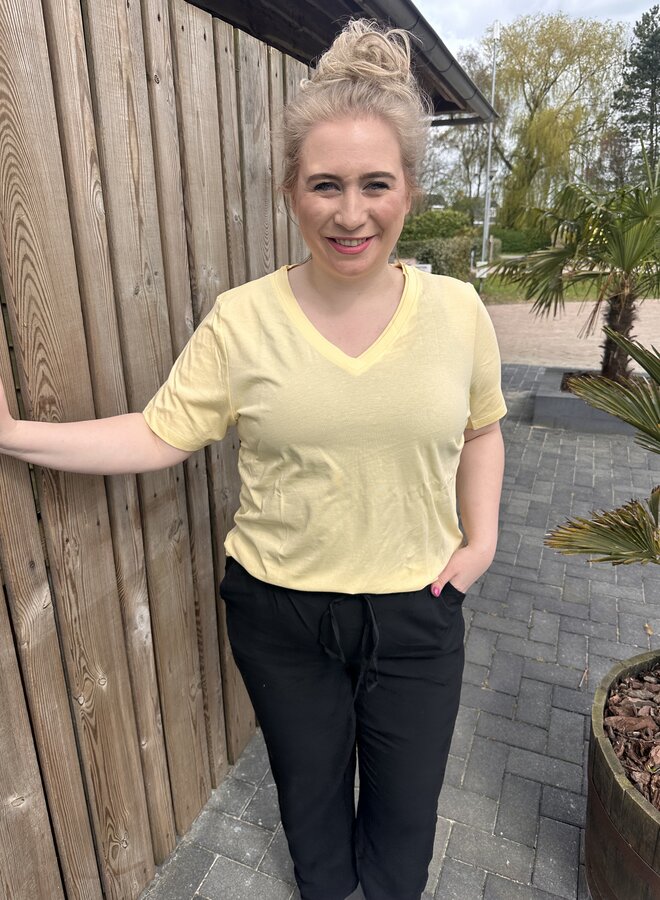 CARALISON S/S V-NECK REG TEE JRS Sunlight