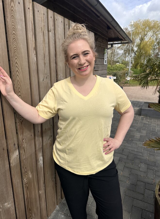 CARALISON S/S V-NECK REG TEE JRS Sunlight