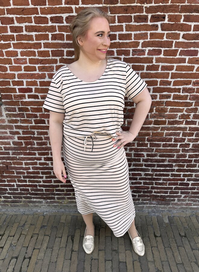 CARJANA S/S MIX SWEAT TOP JRS Cloud Dancer/Black