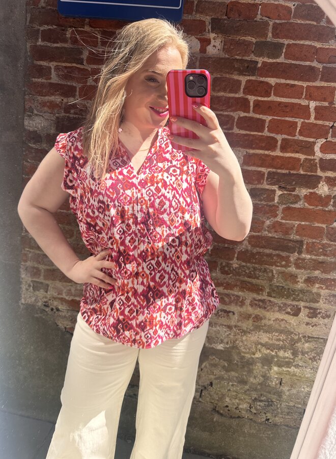 CARHAVANA S/L TOP AOP Fuchsia Purple/SUMMER GEO