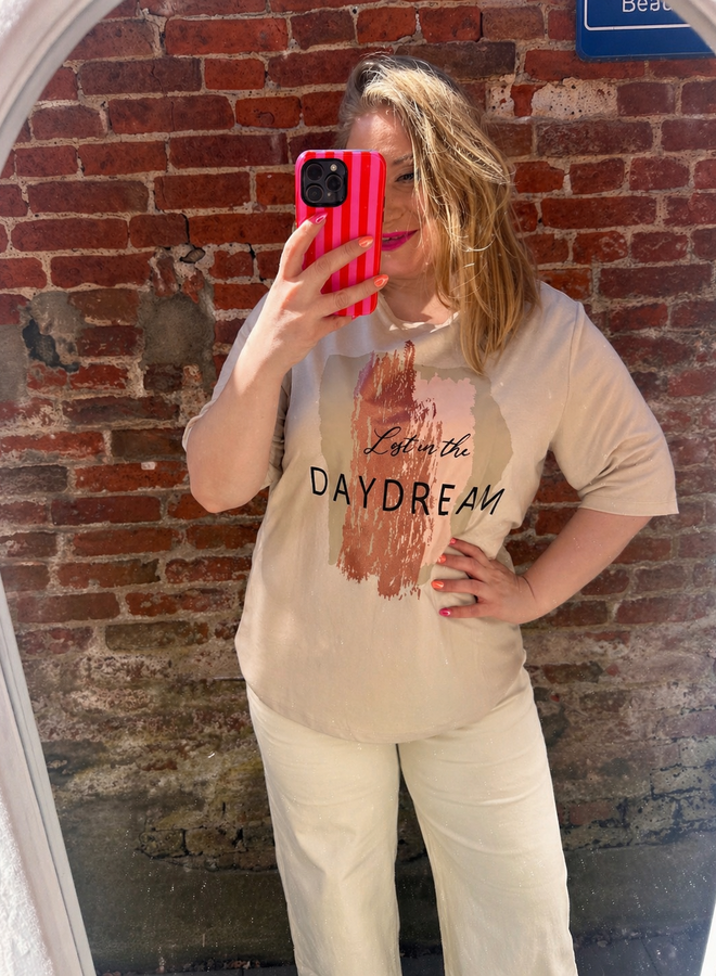 CARNICKY 2/4 SLEEV BOATNECK TEE JRS Oatmeal/DAYDREAM