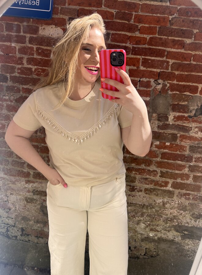 CARCHELSEA S/S EMB TOP JRS Birch/Chelsea ch