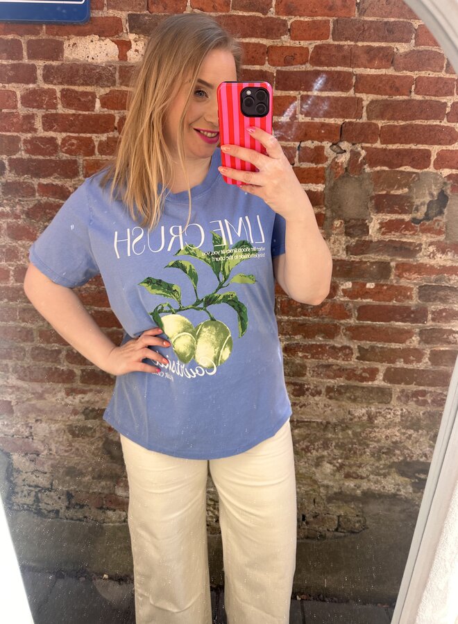 CARSHANIA S/S PRINT REG TOP JRS Ultramarine/Lime crush