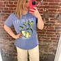 CARSHANIA S/S PRINT REG TOP JRS Ultramarine/Lime crush