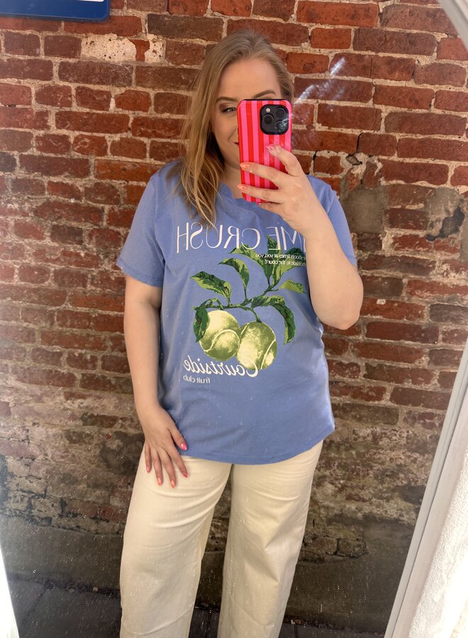 CARSHANIA S/S PRINT REG TOP JRS Ultramarine/Lime crush