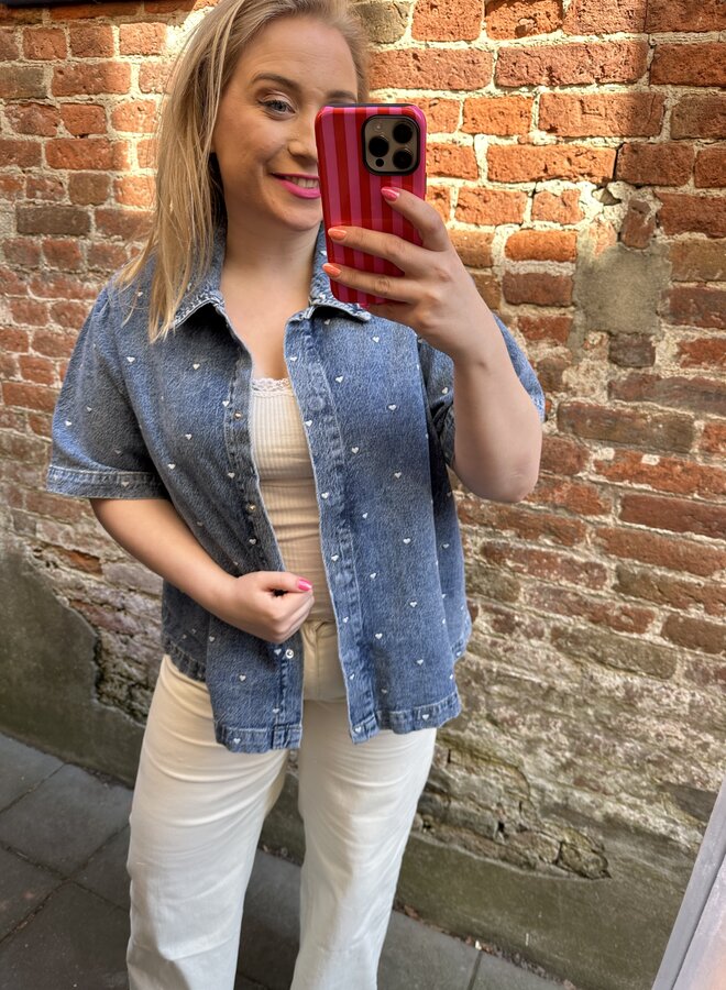 VMCDIONNE 2/4 EMB DENIM SHIRT RA339 CUR Medium Blue Den/HEART