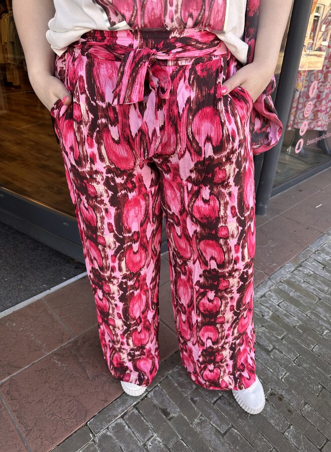 CARSHILLA STRAIGHT PANT VIS AOP Rosebloom/Splash ros