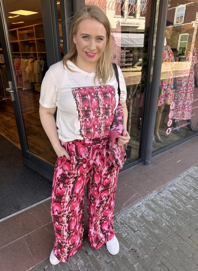 CARSHILLA STRAIGHT PANT VIS AOP Rosebloom/Splash ros