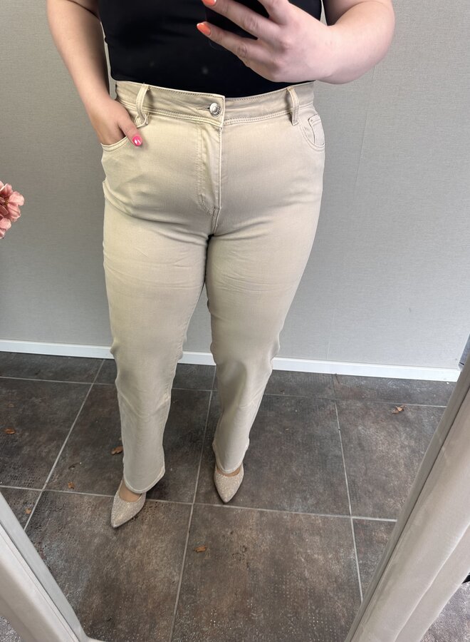 Norfy straight jeans beige F101-2-10